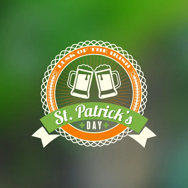 St. Patricks Day Holiday Badge Design (en inglés). Diseño de tarjetas de felicitación vectorial. Antecedentes del Día de San Patricio. Feliz día de San Patricio — Archivo Imágenes Vectoriales