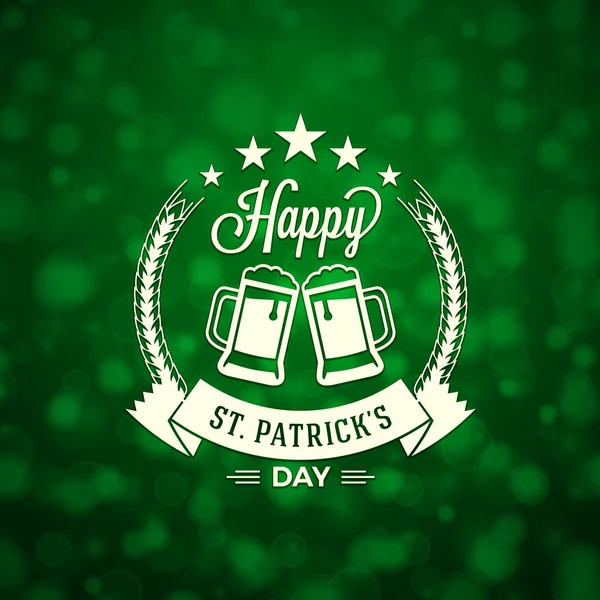 Insigne de fête de la Saint-Patricks Design. Conception de cartes de vœux vectorielles. Saint Patricks Day Background. Joyeuse Saint Patricks Day — Image vectorielle