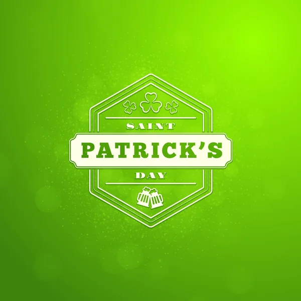 St Patricks Günü tatil rozet tasarım. Vektör tebrik kartı tasarımı. Saint Patricks Day arka plan. Aziz Patrick gününüz kutlu olsun — Stok Vektör