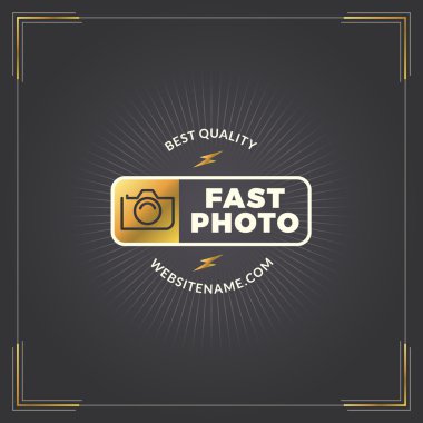 Photography Logo Design Template. Photography Retro Golden Badge. Photo Studio. Camera Shop. Photography Community clipart