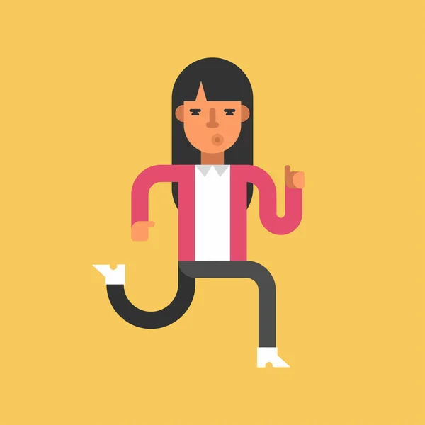 Young Businesswoman in Suit Running Fast. Isolated. Flat Style Vector Illustration — Stock vektor