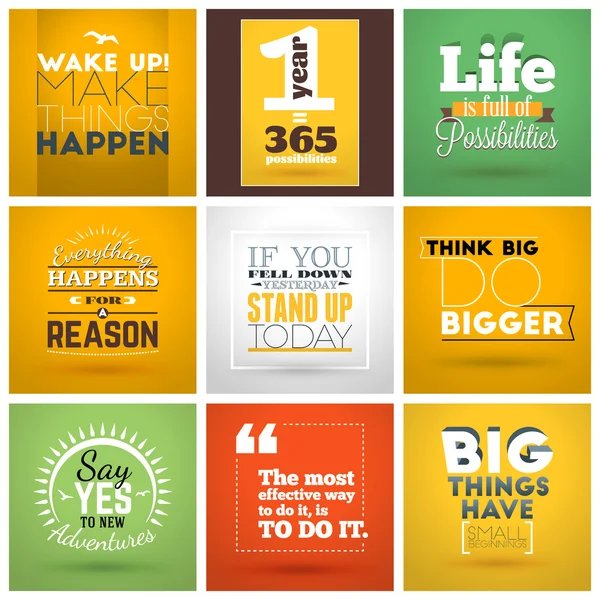 Set of Inspirational and Motivational Typographic Quote Vector Posters. Vector Typographic Background Design — Stock Vector