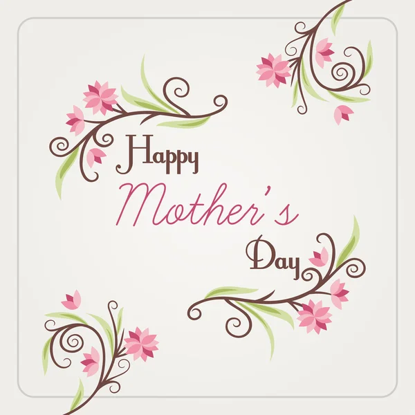 Happy Mothers Day. Greeting Card with Flowers. Vector Illustration — Stock Vector