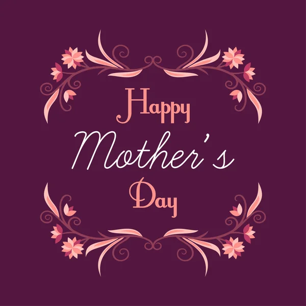 Щасливий день матері. Вітальна листівка з квітами. Векторна ілюстрація — стоковий вектор