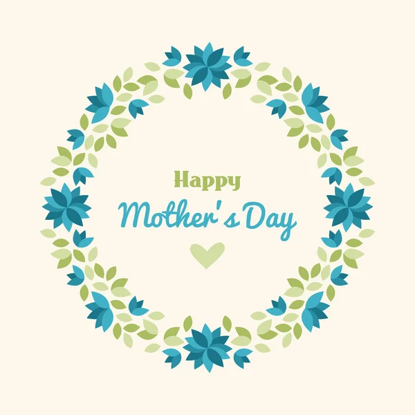 Mutlu Anneler Günü. Çiçekli Tebrik Kartı. Vektör İllüstrasyonu — Stok Vektör