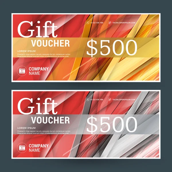 Golden dan Silver Gift Voucher. Templat Pencetak Desain Vektor. Sertifikat hadiah. Kupon, Ticket Template. Ilustrasi Vektor - Stok Vektor