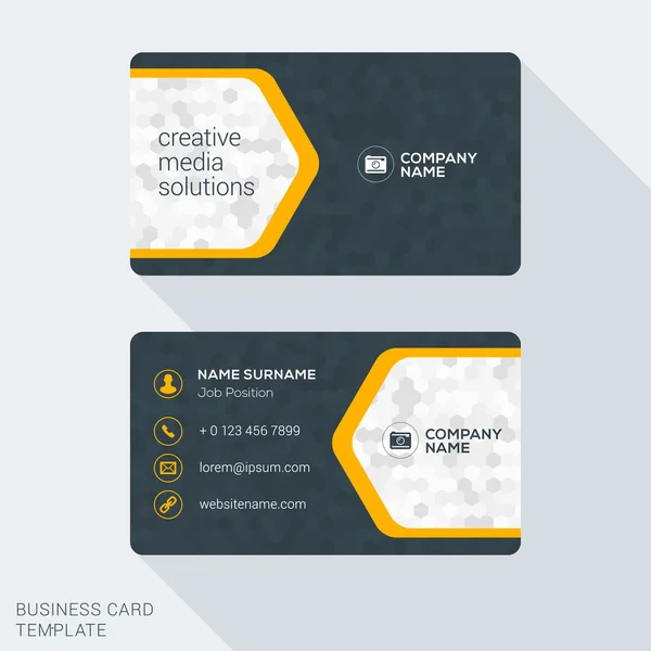 Modern Creative Business Card Template. Flat Design Vector Illustration. Stationery Design — 스톡 벡터