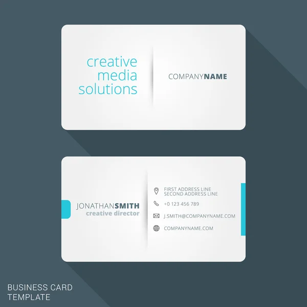 Modern Creative Business Card Template. Flat Design Vector Illustration. Stationery Design — Stock Vector