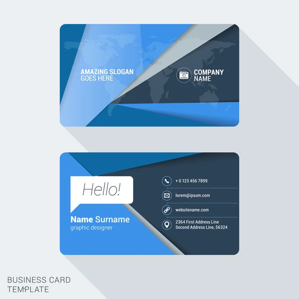 Modern Creative Business Card Template. Flat Design Vector Illustration. Stationery Design — Wektor stockowy