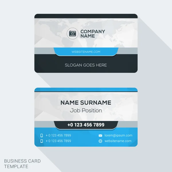 Modern Creative Business Card Template. Flat Design Vector Illustration. Stationery Design — Stock vektor