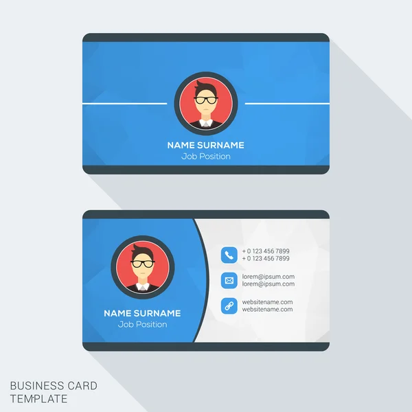 Modern Creative Business Card Template. Flat Design Vector Illustration. Stationery Design — Wektor stockowy