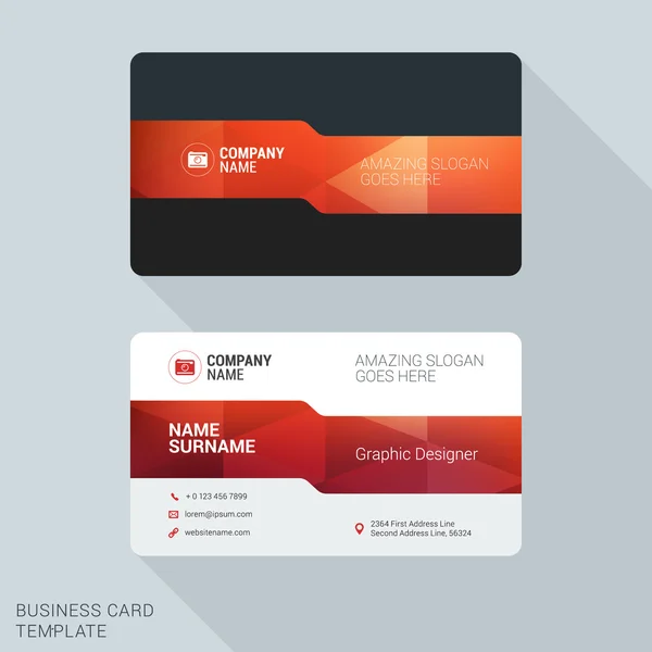 Modern Creative Business Card Template. Flat Design Vector Illustration. Stationery Design — ストックベクタ