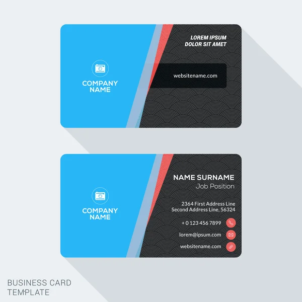 Modern Creative Business Card Template. Flat Design Vector Illustration. Stationery Design — ストックベクタ