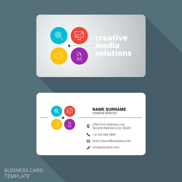 Modern Creative Business Card Template. Flat Design Vector Illustration. Stationery Design — 图库矢量图片