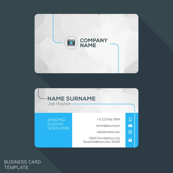 Modern Creative Business Card Template. Flat Design Vector Illustration. Stationery Design — Wektor stockowy