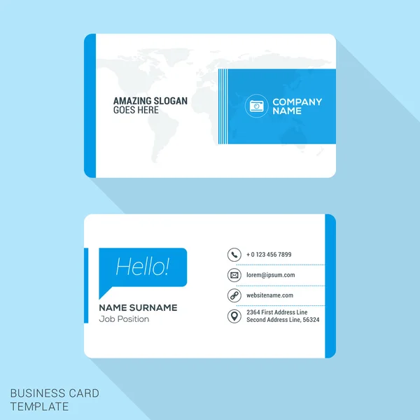 Modern Creative Business Card Template. Flat Design Vector Illustration. Stationery Design — Wektor stockowy