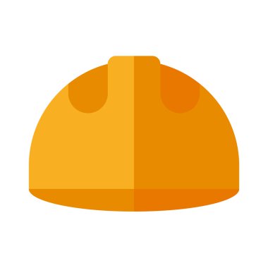 Oluşturucu kaskı. Düz vektör illüstrasyon beyaz izole. Güvenlik şapkası düz simgesi