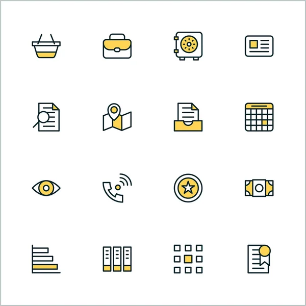 Thin Line Icon Set. Vector Icons for Website, Mobile Application, Infographics. Business Icon Set — Stock Vector