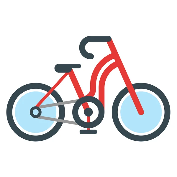 Vélo rétro avec cadre rouge. Illustration vectorielle plate isolée sur fond blanc — Image vectorielle