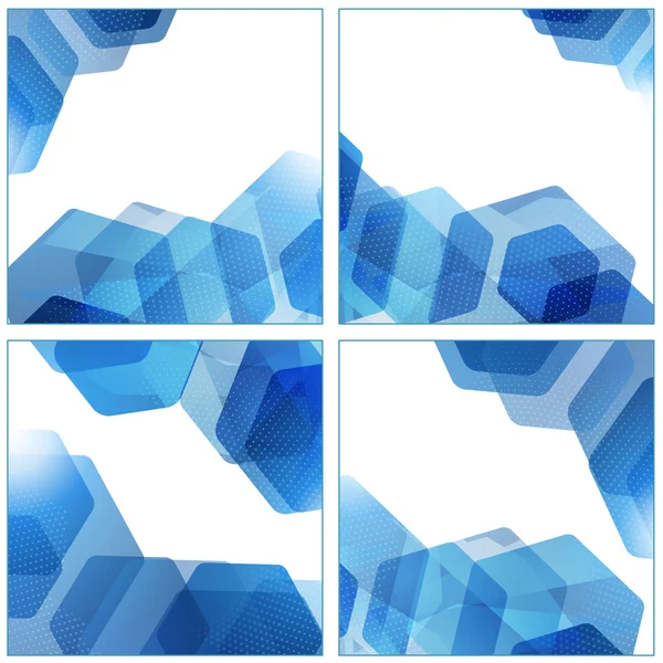 Conjunto de fondos abstractos hexágono geométrico vector azul. Ilustración vectorial — Archivo Imágenes Vectoriales