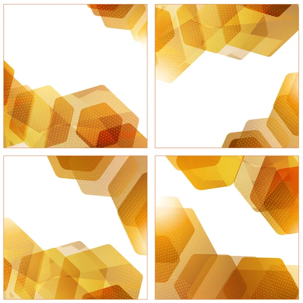 Conjunto de fondos vectoriales dorados geométricos hexágono abstractos. Ilustración vectorial — Archivo Imágenes Vectoriales