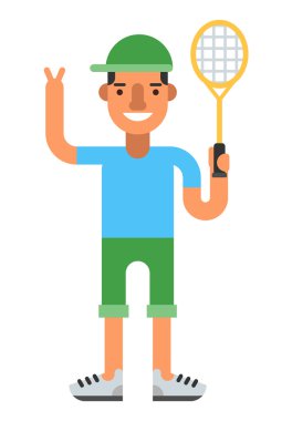 Tenis oyuncu raket ile 