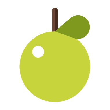 Yeşil elma. Düz stil vektör çizimi. Apple simgesi. Logo öğesi