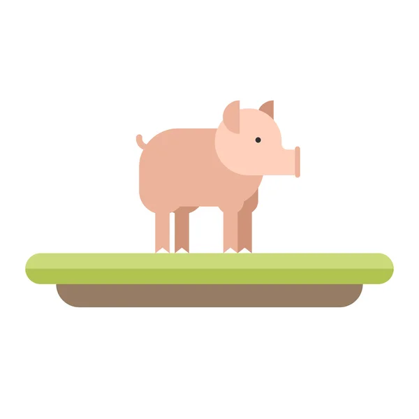 Farm animal. Pig. Vector flat style  illustration — Stock Vector