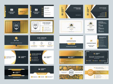 Yaratıcı altın kartvizit tasarım şablonları seti