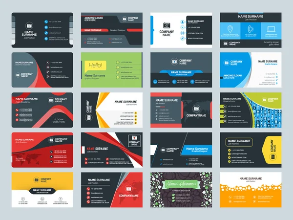 Ensemble de modèles modernes de cartes de visite créatives — Image vectorielle