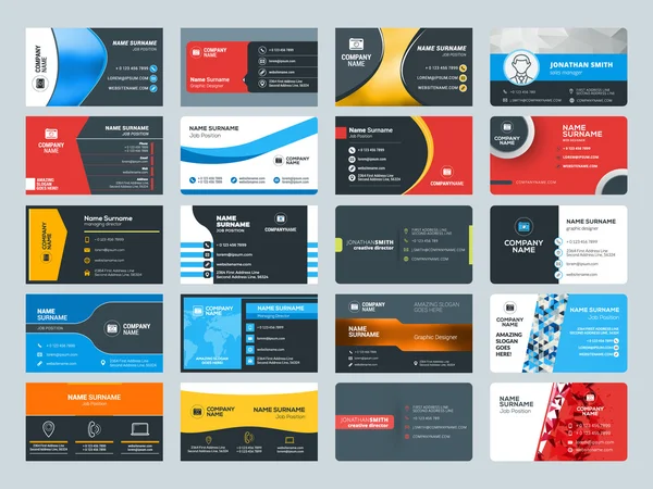 Set moderner kreativer Visitenkartenvorlagen — Stockvektor