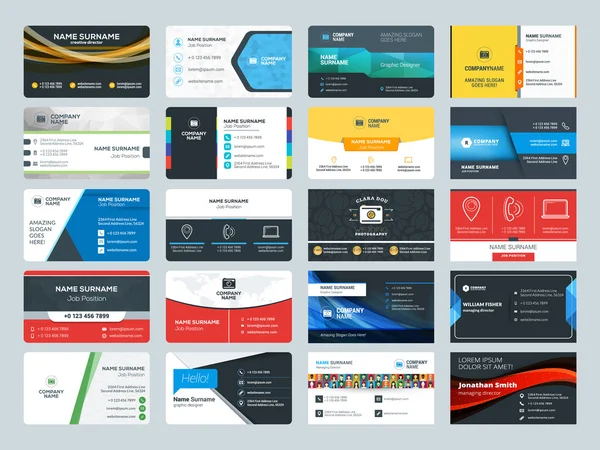 Ensemble de modèles modernes de cartes de visite créatives — Image vectorielle