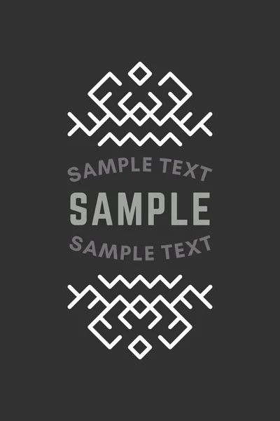 Slavic or Viking Style Oldfashioned Art Decorative Geometric Vector Frames and Borders. Black and white. Vector Ornaments, Vector Decoration, Line Ornament, Vector Logos, Vector Labels — Stock Vector