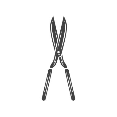 Eski moda el çit düzeltici. Siyah beyaz düz vektör illüstrasyon, logo öğesi beyaz arka plan üzerinde izole