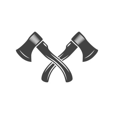 İki çapraz eksen. Logo öğeleri. Siyah beyaz tek renkli düz vektör çizimleri.