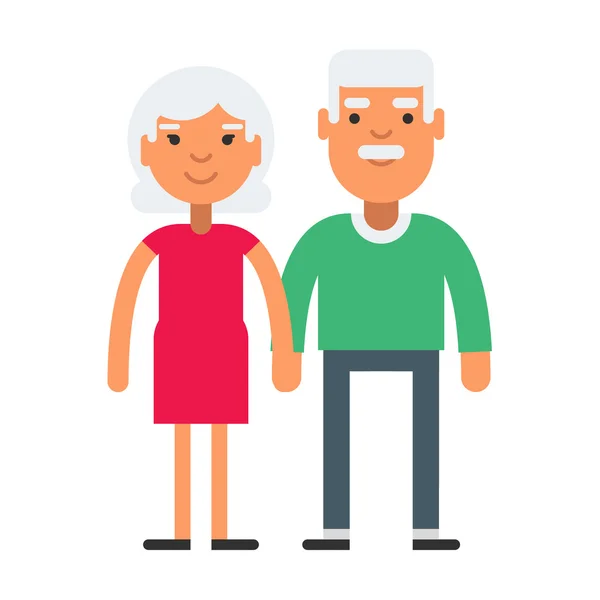 Ancianos linda pareja con pelo gris — Vector de stock