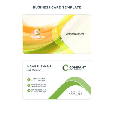 Yaratıcı kartvizit şablon arka plan ile. Vektör çizim. İleti örneği tasarım