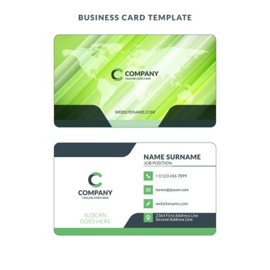 Yaratıcı kartvizit şablon arka plan ile. Vektör çizim. İleti örneği tasarım