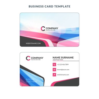 Yaratıcı kartvizit şablon arka plan ile. Vektör çizim. İleti örneği tasarım