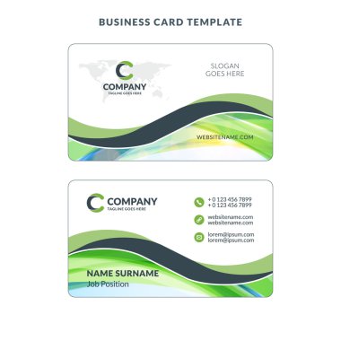 Yaratıcı kartvizit şablon arka plan ile. Vektör çizim. İleti örneği tasarım