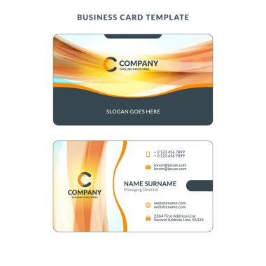 Yaratıcı kartvizit şablon arka plan ile. Vektör çizim. İleti örneği tasarım