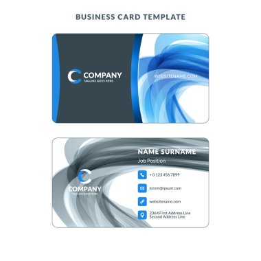 Yaratıcı kartvizit şablon arka plan ile. Vektör çizim. İleti örneği tasarım