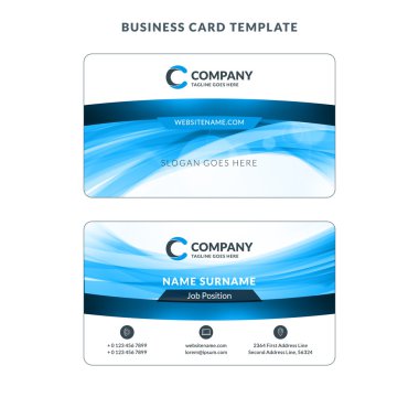 Yaratıcı kartvizit şablon arka plan ile. Vektör çizim. İleti örneği tasarım