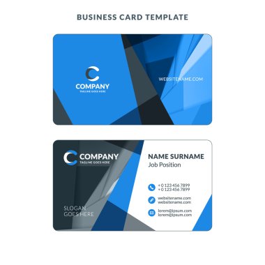 Yaratıcı kartvizit şablon arka plan ile. Vektör çizim. İleti örneği tasarım