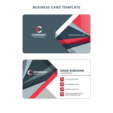 Yaratıcı kartvizit şablon arka plan ile. Vektör çizim. İleti örneği tasarım