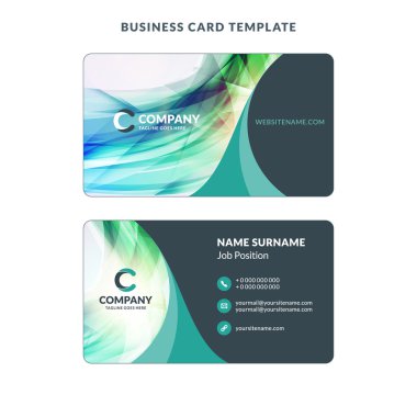 Yaratıcı kartvizit şablon arka plan ile. Vektör çizim. İleti örneği tasarım