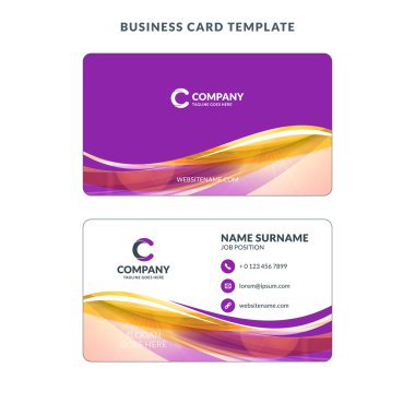 Yaratıcı kartvizit şablon arka plan ile. Vektör çizim. İleti örneği tasarım