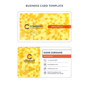 Yaratıcı kartvizit şablon arka plan ile. Vektör çizim. İleti örneği tasarım