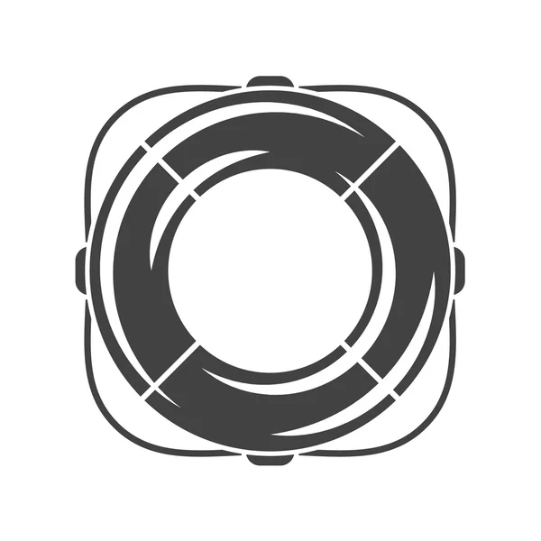 安全リング、ベルト、ブイ リング。黒いアイコン、ロゴ要素、白い背景で隔離のフラット ベクトル図. — ストックベクタ