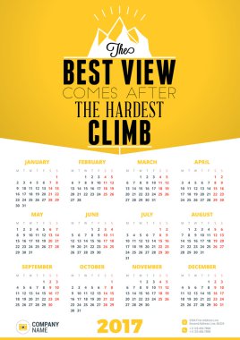 Duvar takvimi motivasyon posteri 2017 yıl için